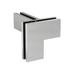 IGT Transom/Sidelite Patch Connector with Left-hand Support fin – Brushed Stainless