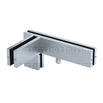 IGT Transom/Sidelite Patch Fitting With Right-hand Support Fin – Brushed Stainless
