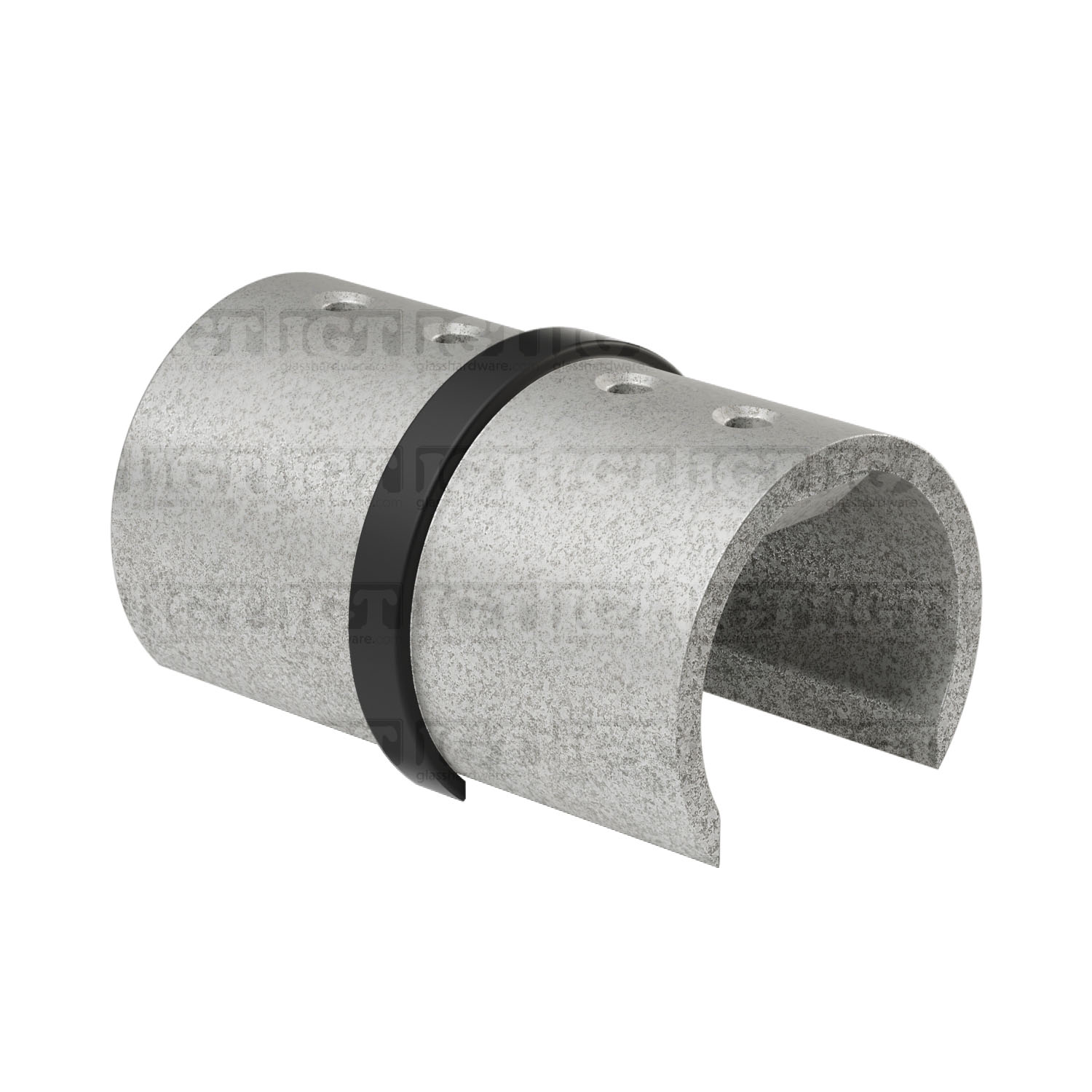 180 Degree Connector for Round Cap Rail - Matte Black
