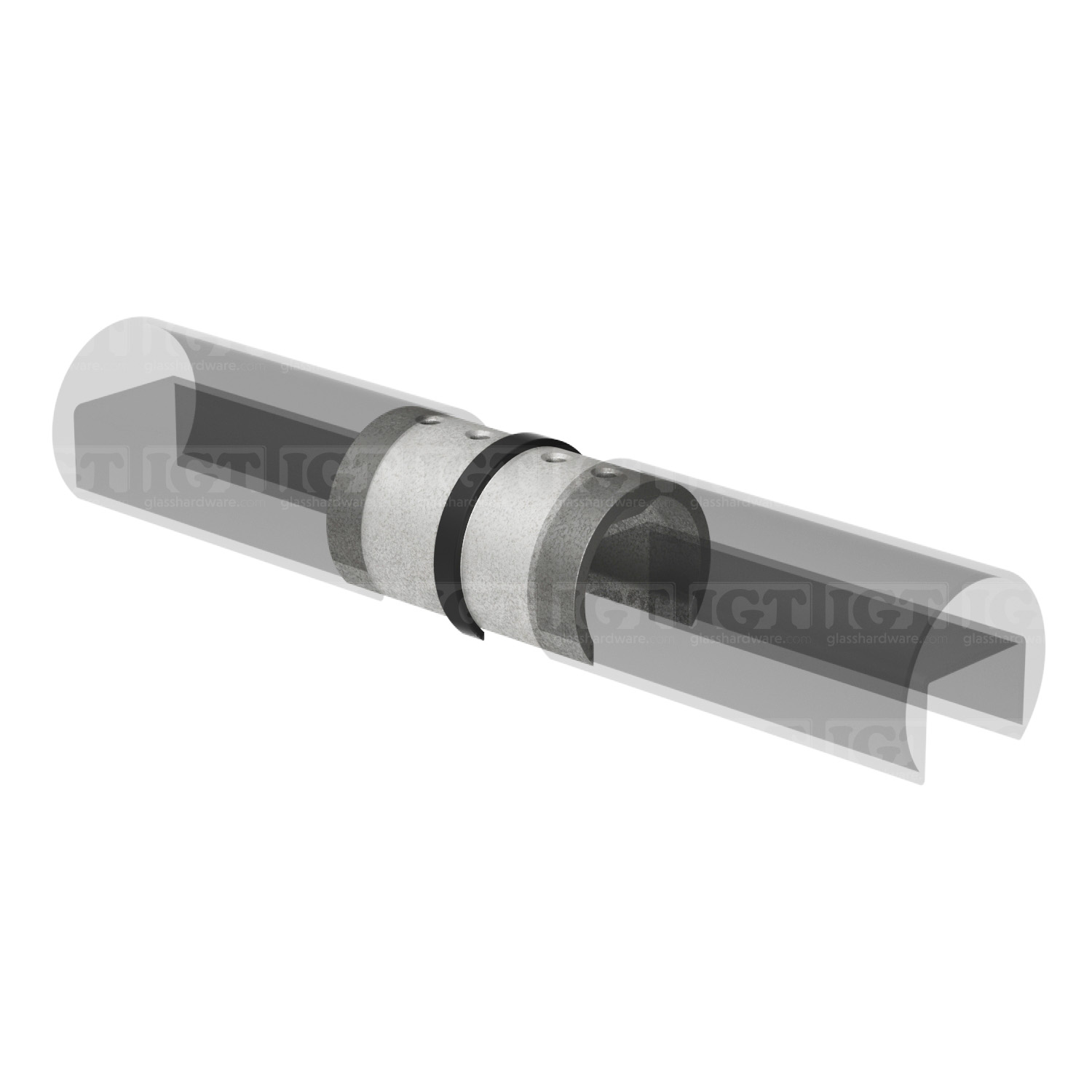 180 Degree Connector for Round Cap Rail - Matte Black - Image 6