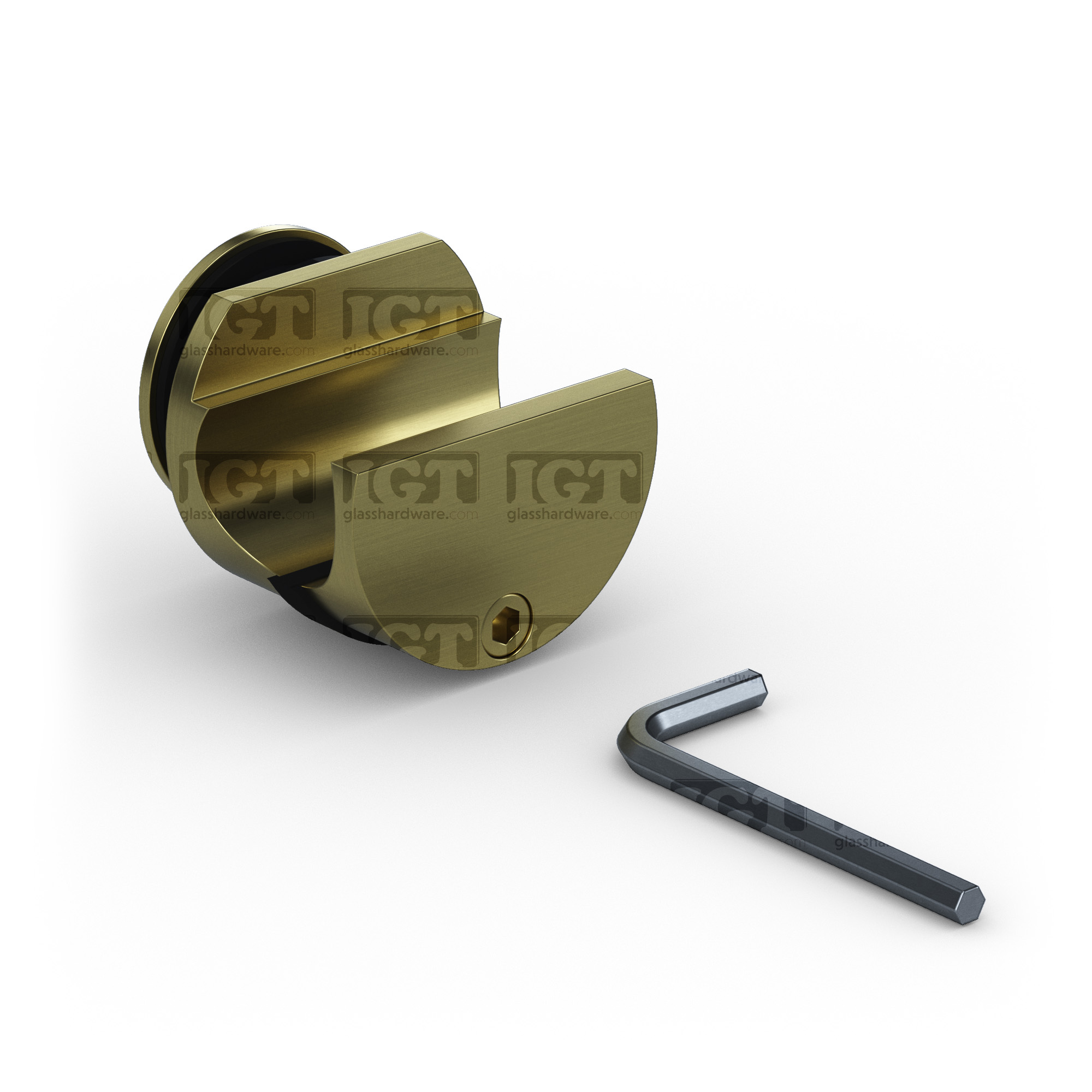 Barn Door Glass-to-Glass Bracket - Gold Brushed - Image 7