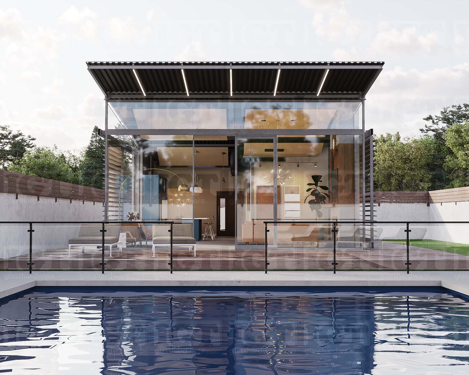 316 S.S Handrail Support For Post 1-5/8” D. - Matte Black - Image 2