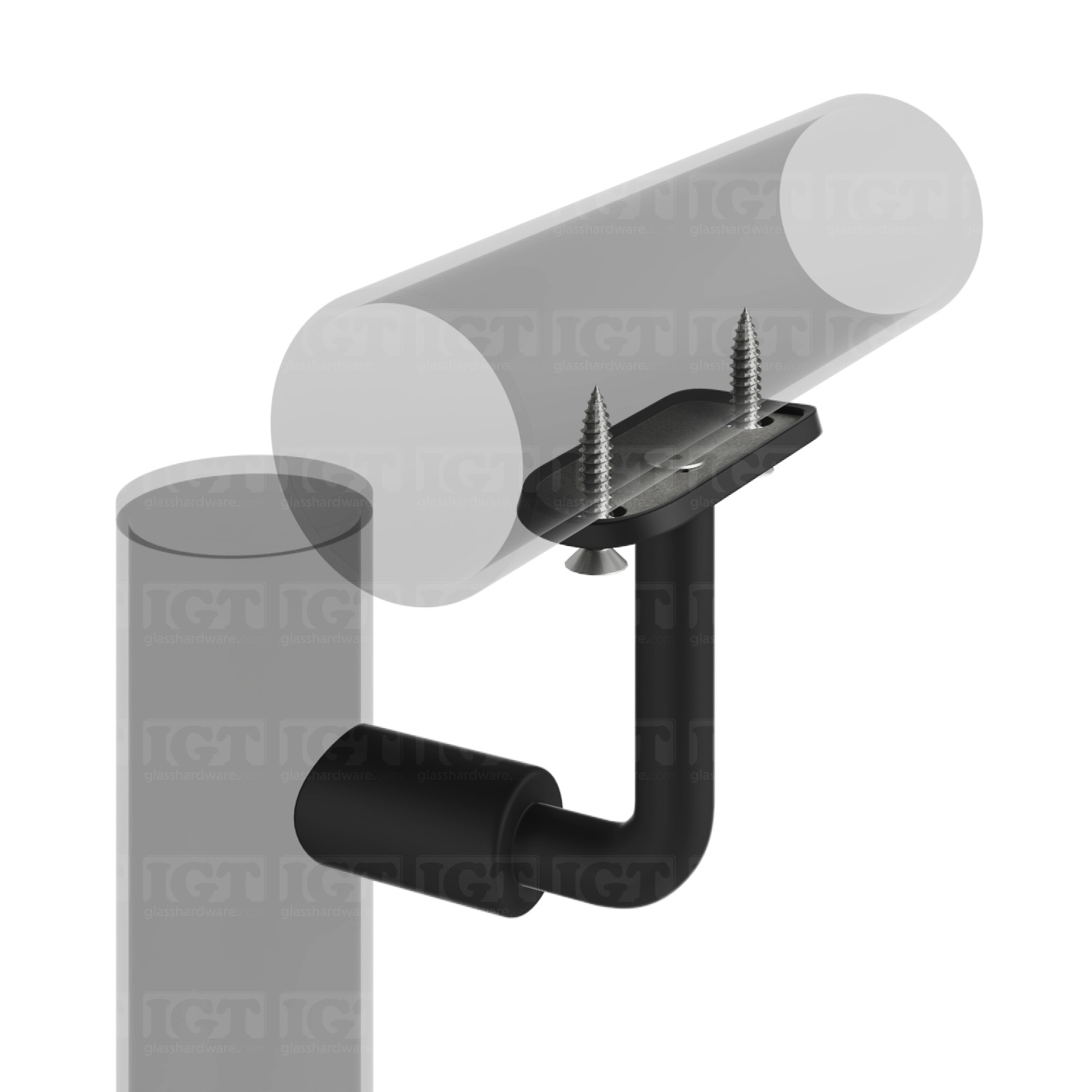 316 S.S Handrail Support For Post 1-5/8” D. - Matte Black - Image 7