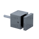 Square Glass Standoff Heavy Duty 1-3/4″ x 2″ – Brushed Stainless