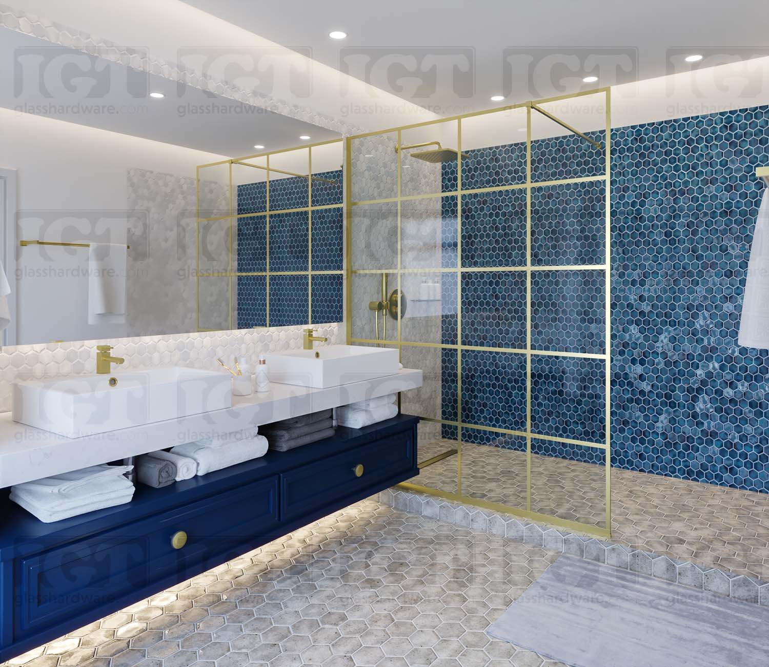 46" SQ Adjustable Support Bar - Gold Brushed - Image 4