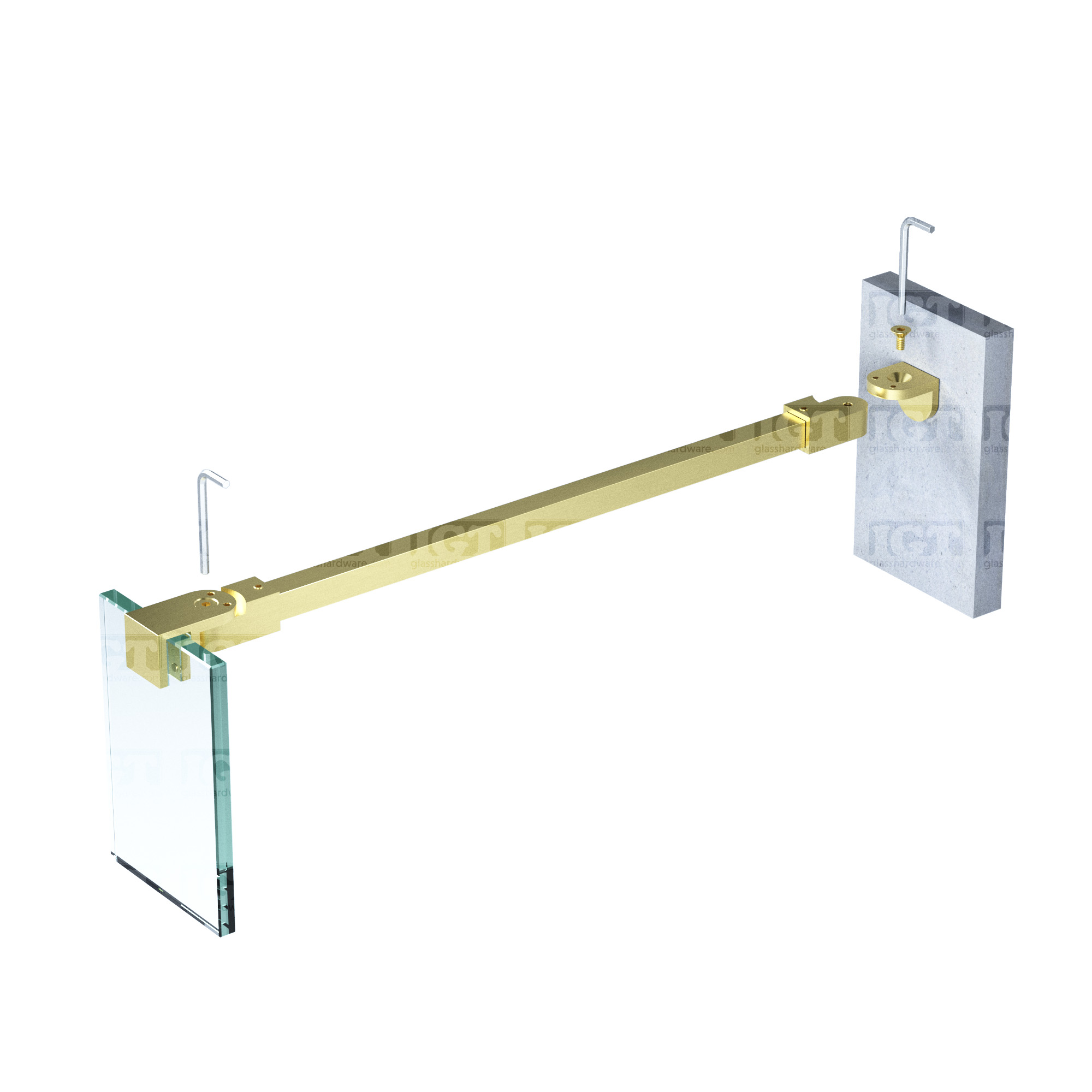 46" SQ Adjustable Support Bar - Gold Brushed - Image 3