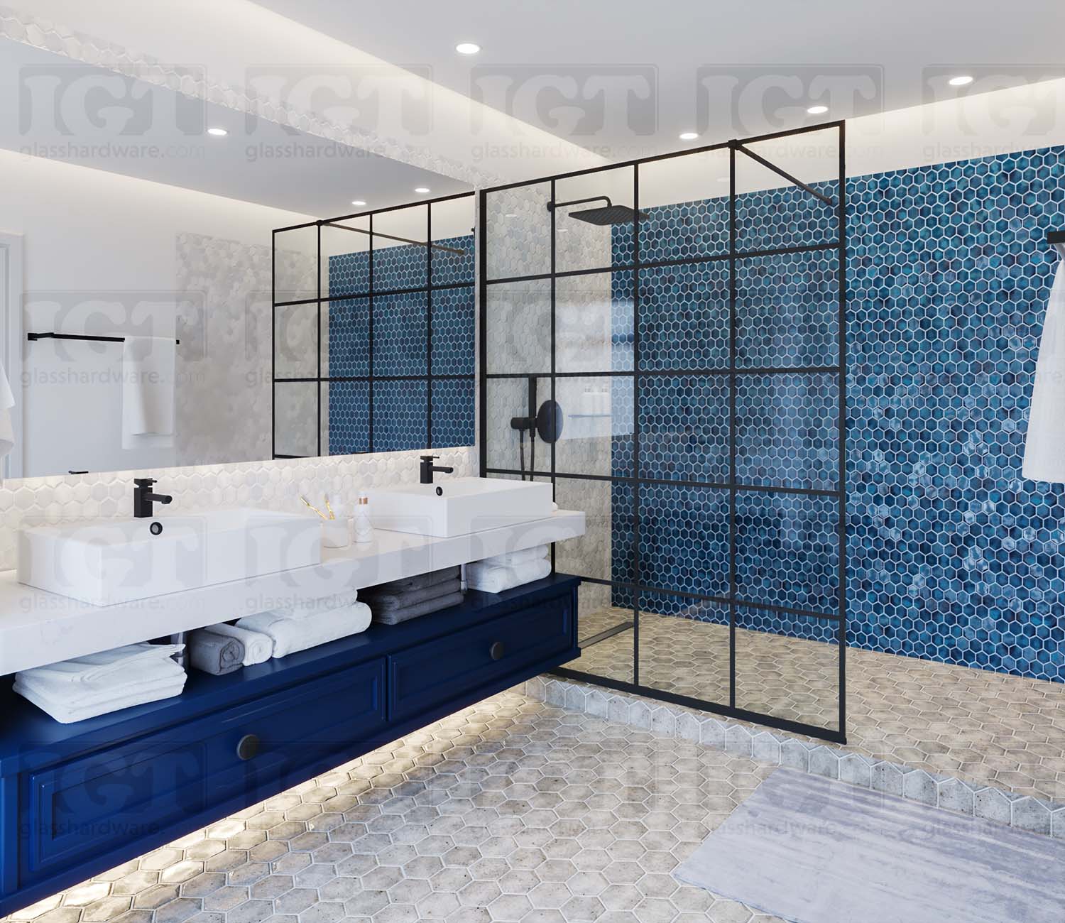 46" SQ Adjustable Support Bar - Matte Black - Image 4