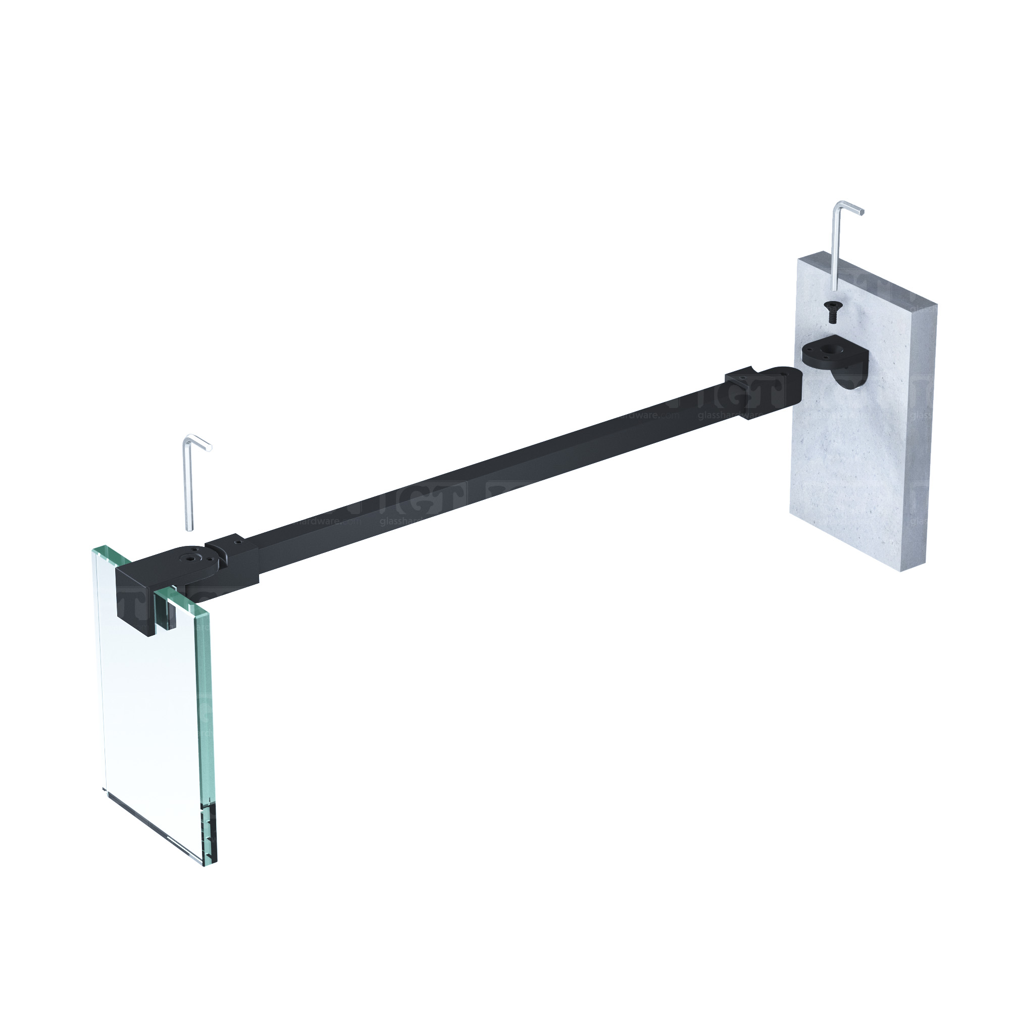 46" SQ Adjustable Support Bar - Matte Black - Image 3