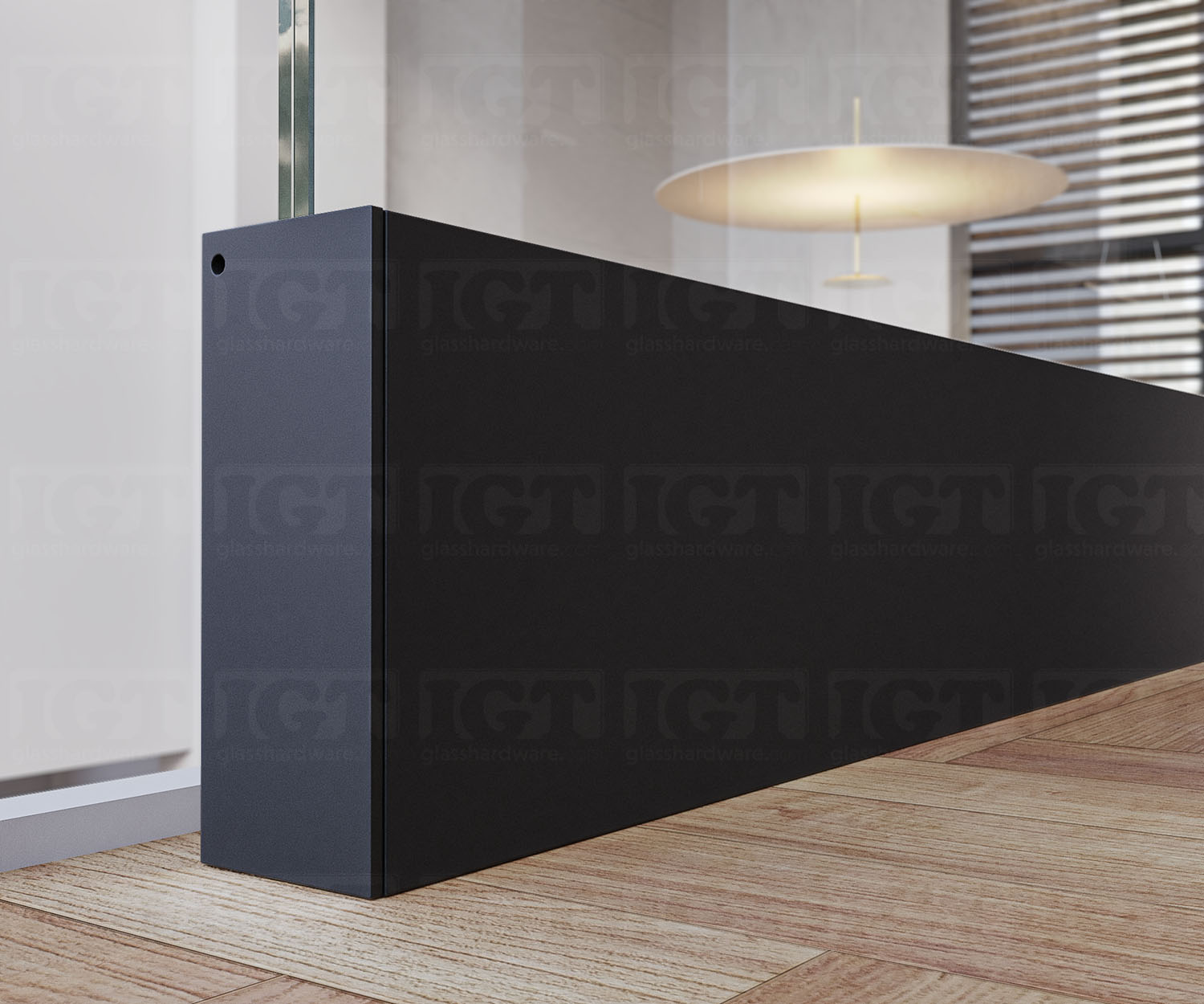 Aluminum End Cap For Base Shoe - Matte Black - Image 4