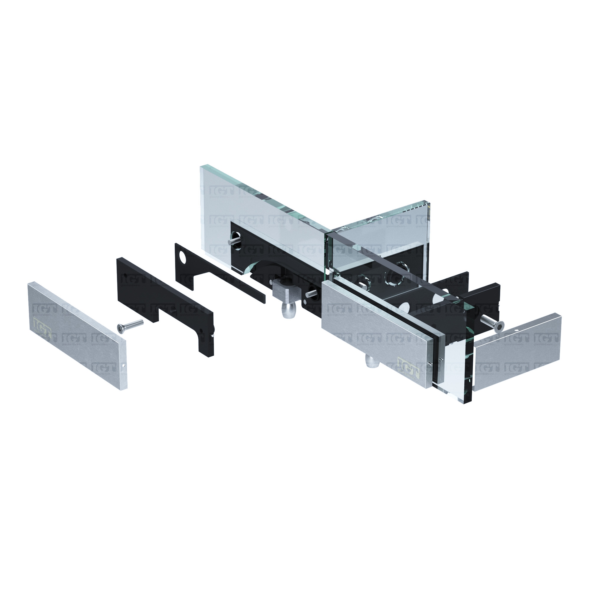 IGT Double Transom Patch with Support Fin - Brushed Stainless - Image 3