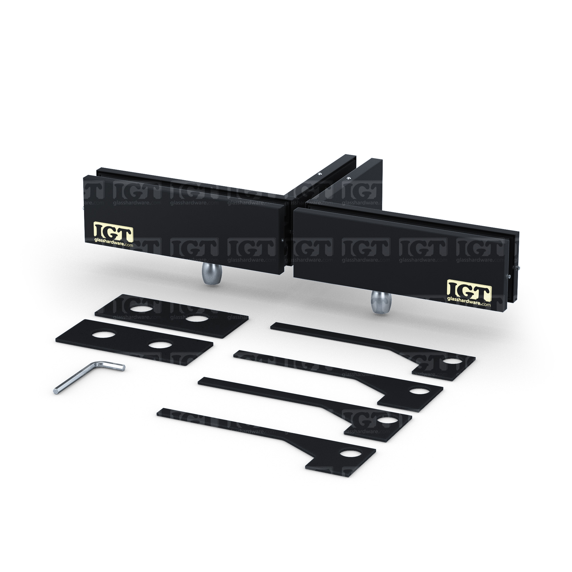 IGT Double Transom Patch with Support Fin - Matte Black - Image 2
