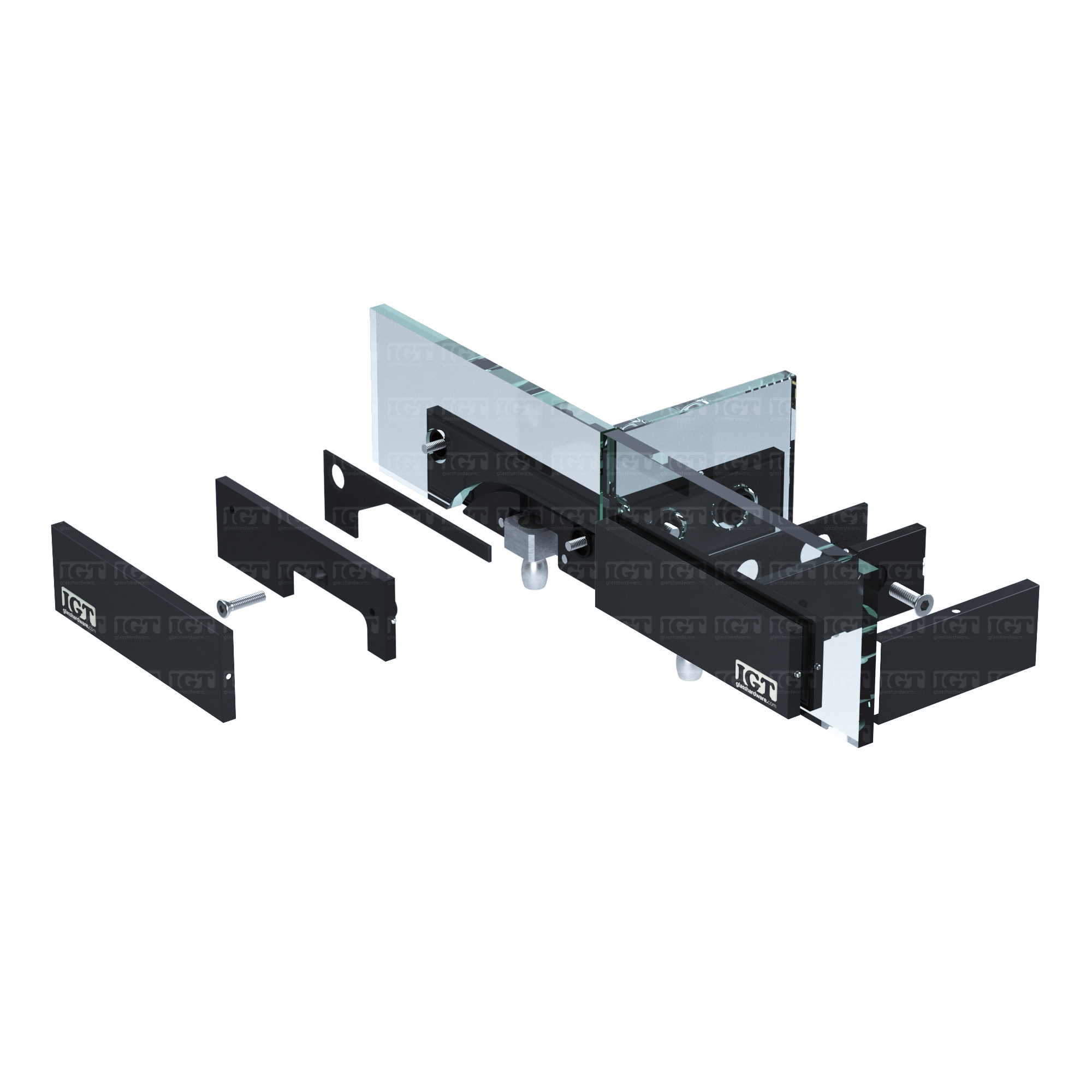 IGT Double Transom Patch with Support Fin - Matte Black - Image 3