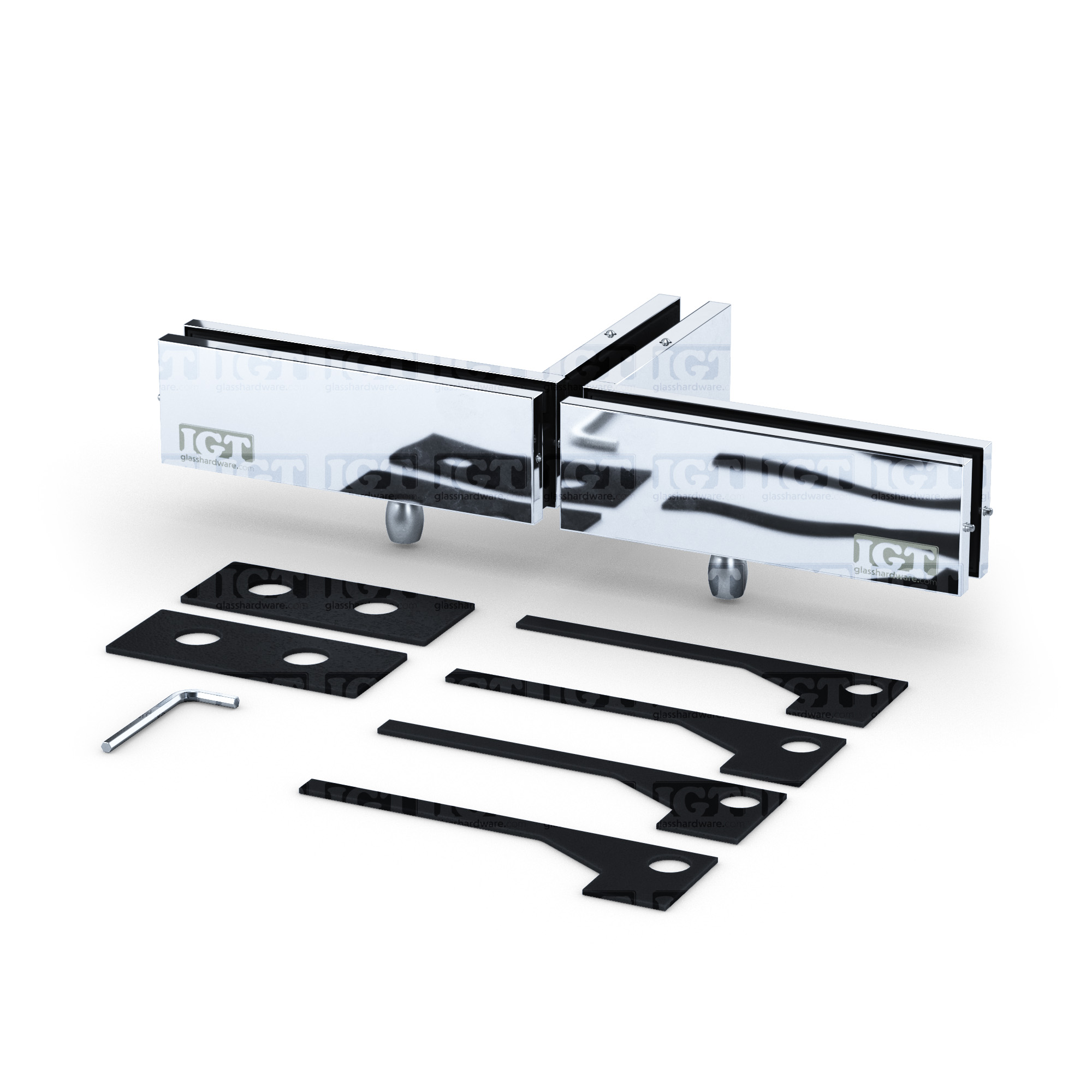 IGT Double Transom Patch with Support Fin - Polished Stainless - Image 2