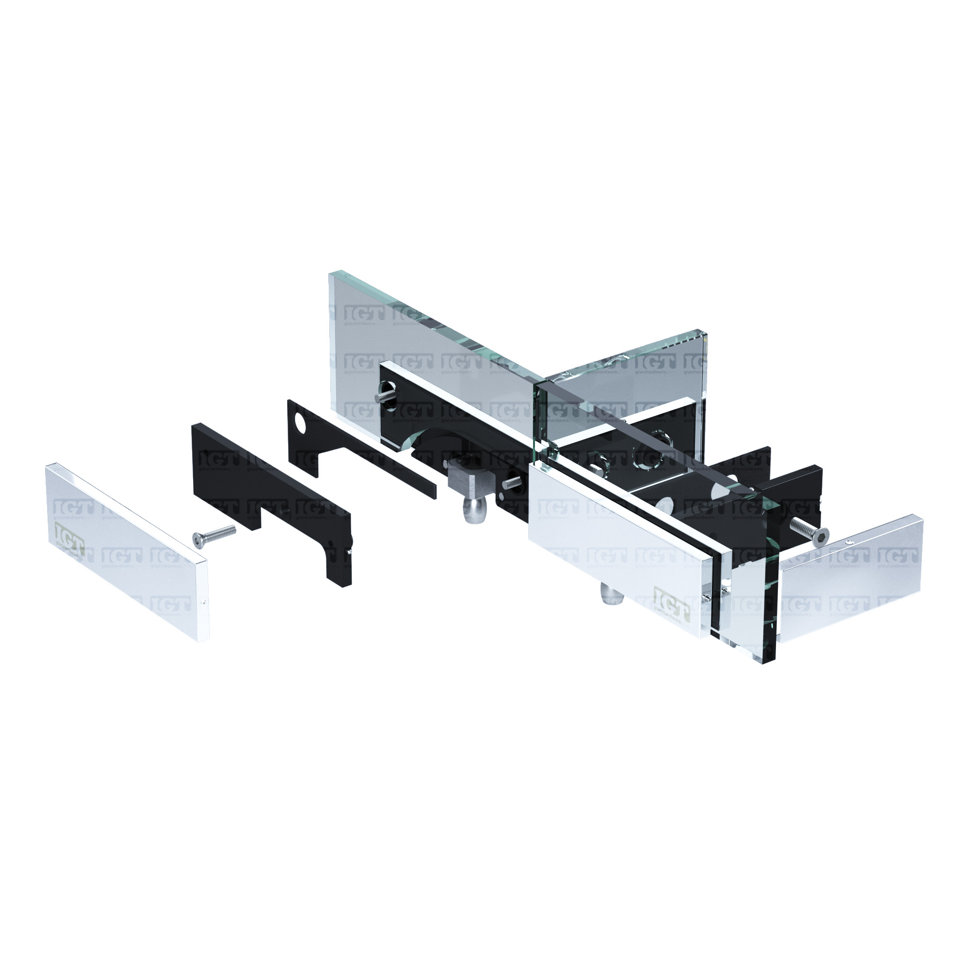 IGT Double Transom Patch with Support Fin - Polished Stainless - Image 3