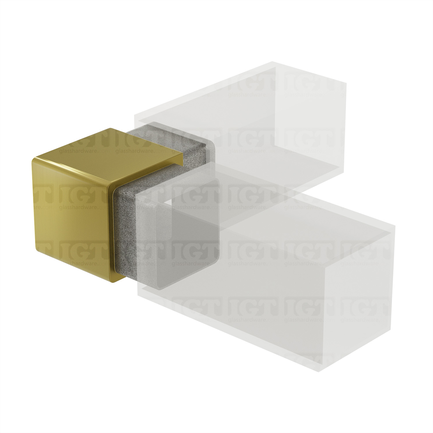 90 Degree Connector for Square Handrail - Gold Brushed - Image 6