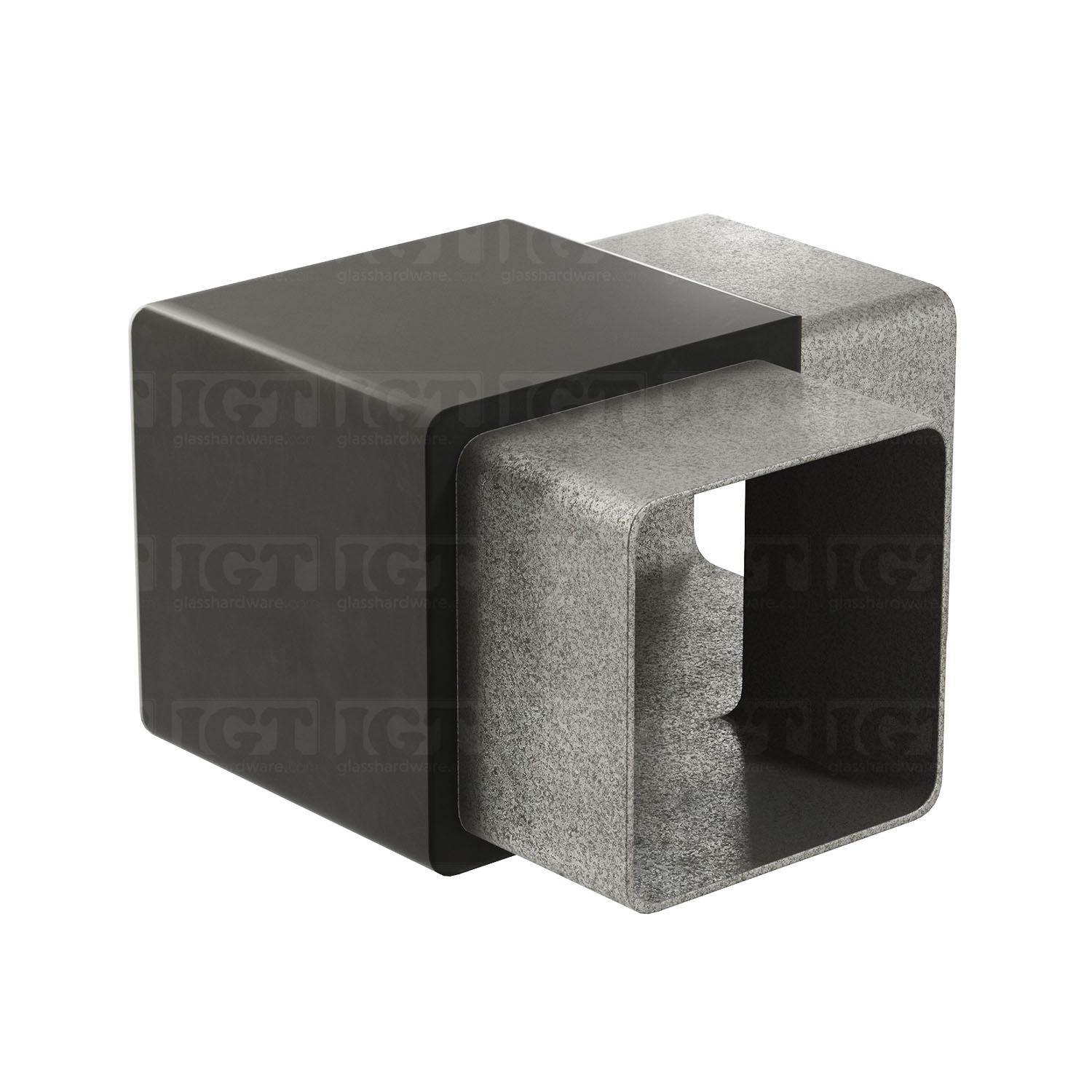 90 Degree Connector for Square Handrail - Matte Black