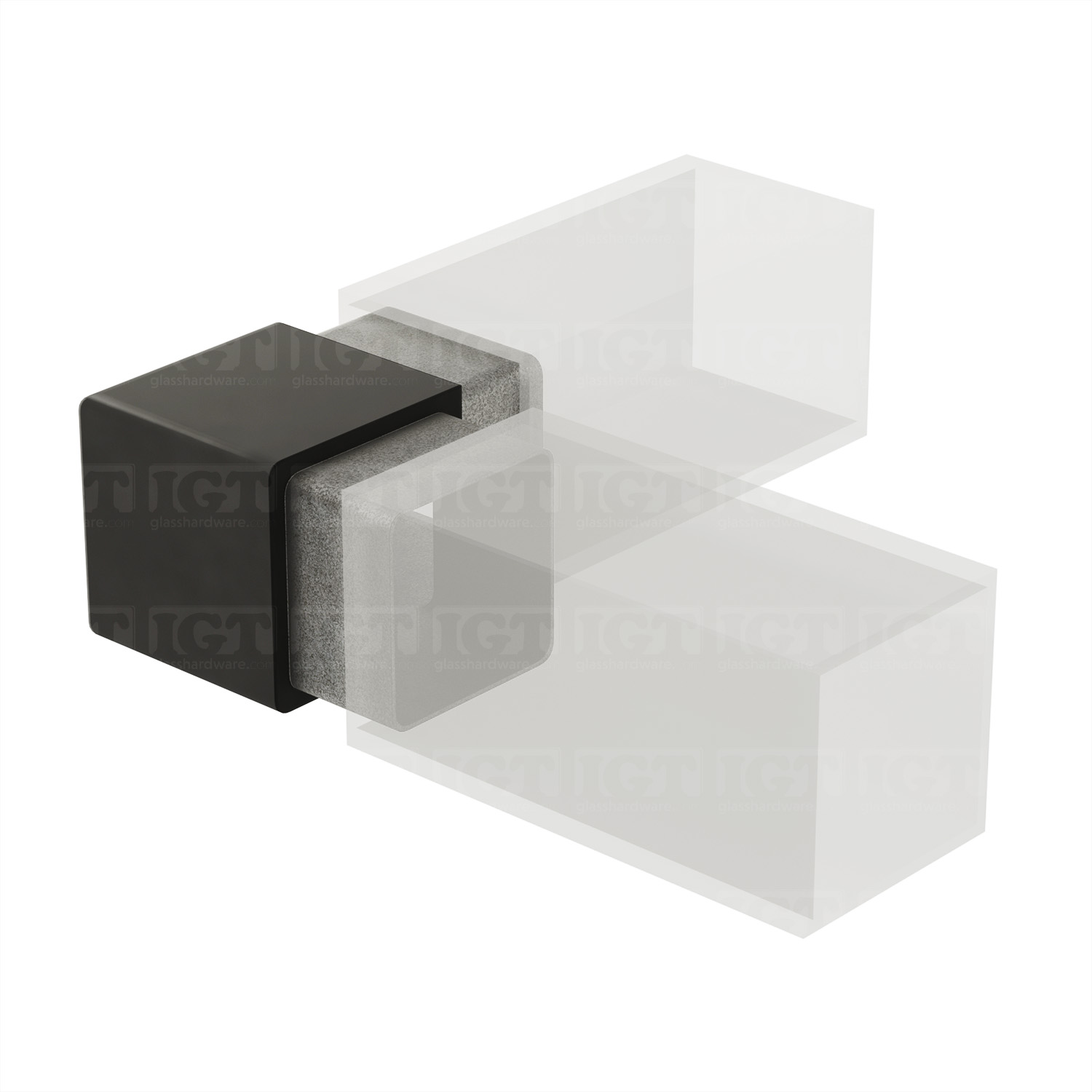 90 Degree Connector for Square Handrail - Matte Black - Image 4