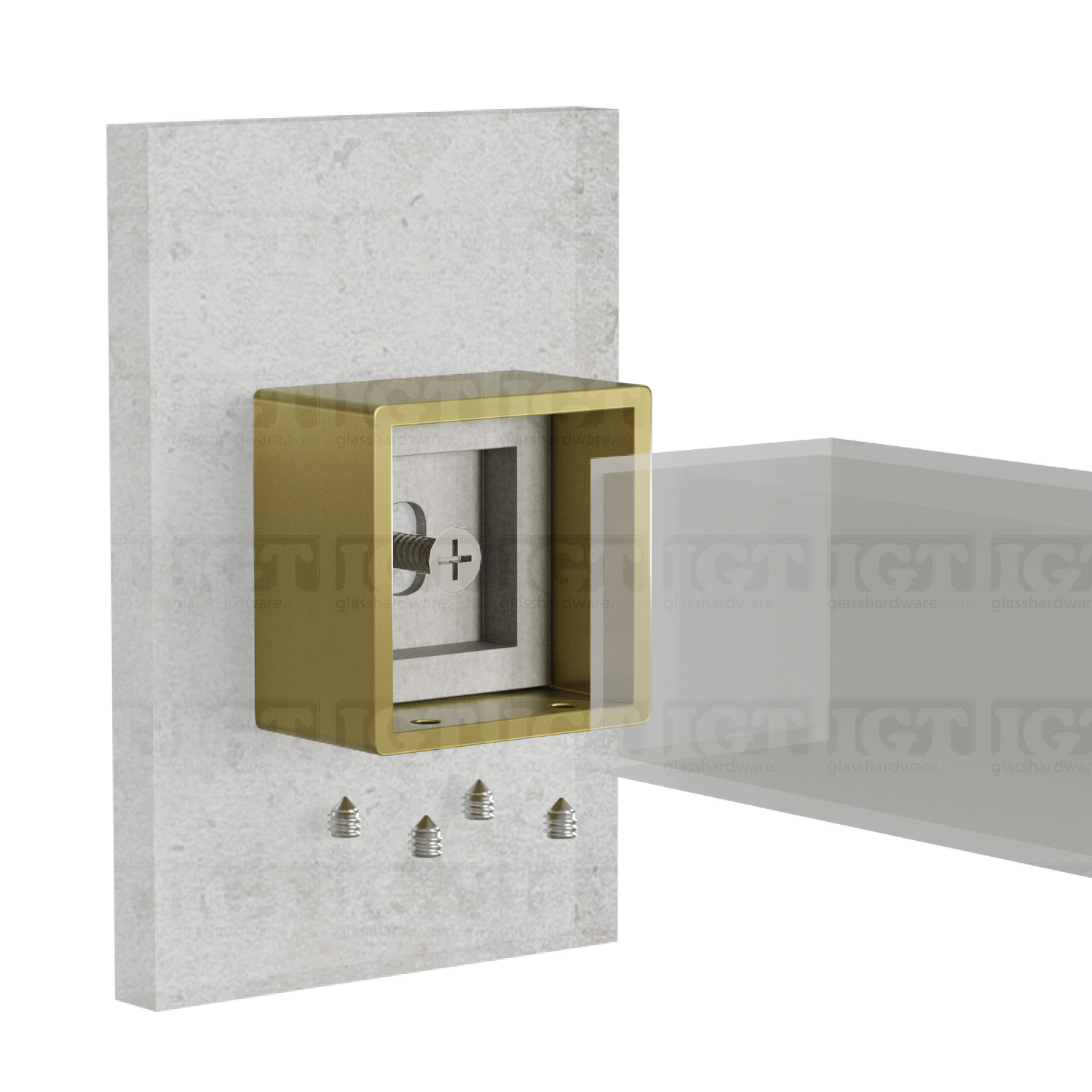 Wall Anchorage for Square Handrail - Gold Brushed - Image 7