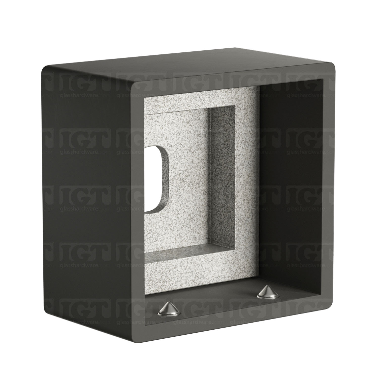 Wall Anchorage for Square Handrail - Matte Black