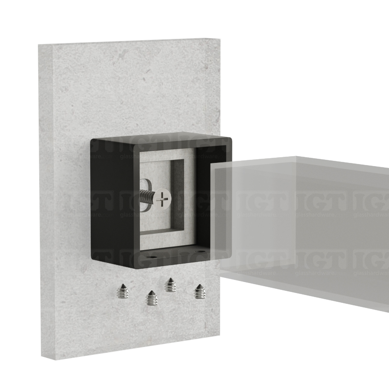 Wall Anchorage for Square Handrail - Matte Black - Image 6