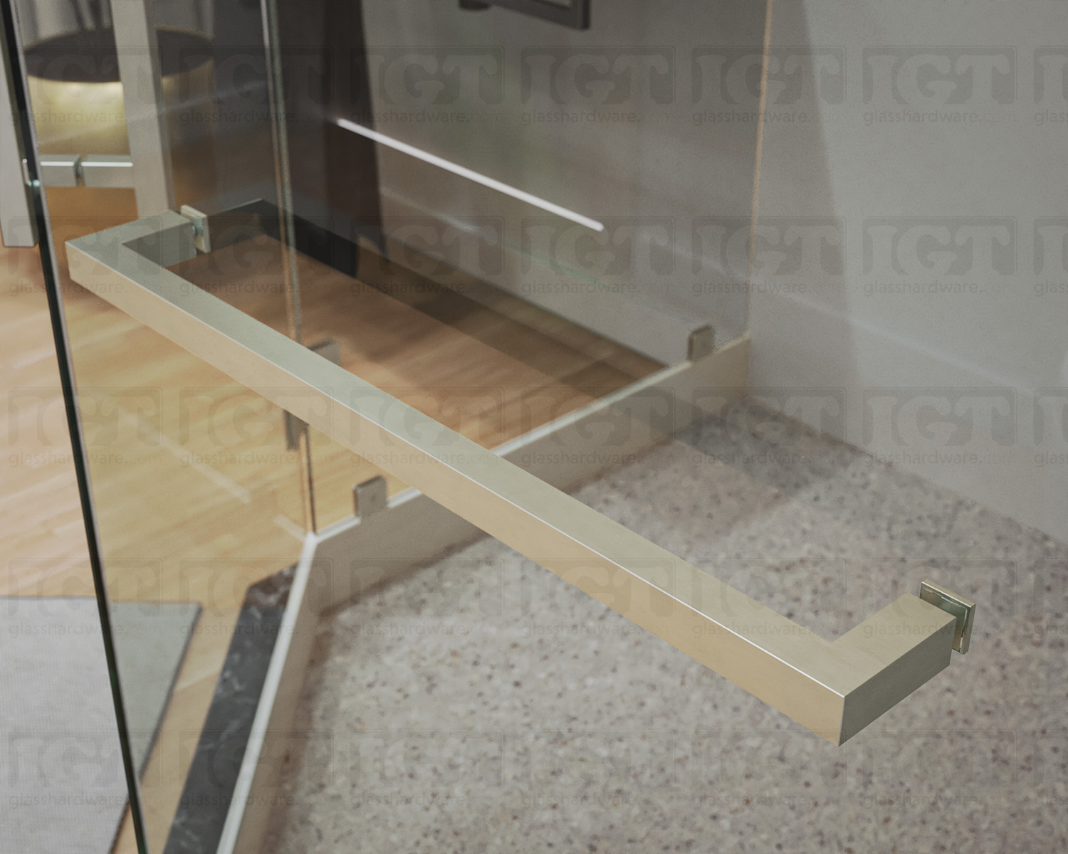 18" Single Square Towel Bar - Br.Nickel Finish - Image 3