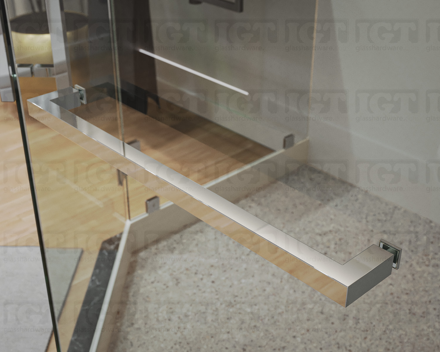 18" Single Square Towel Bar - Chrome Finish - Image 3