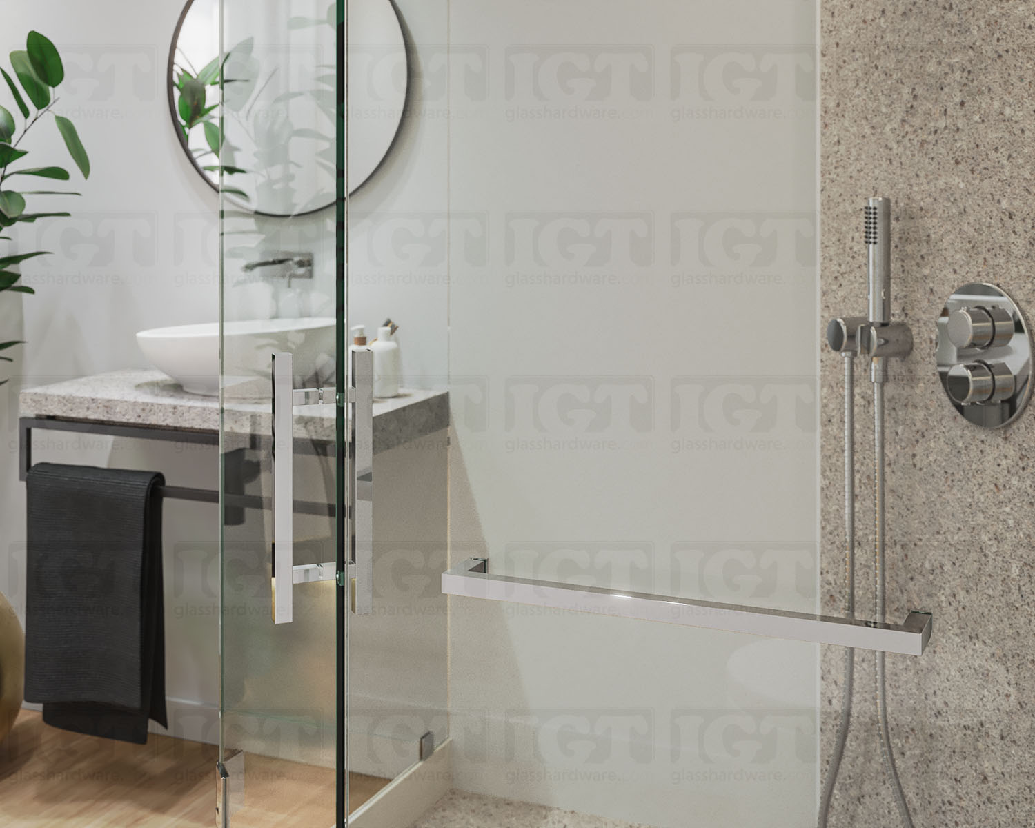 18" Single Square Towel Bar - Chrome Finish - Image 4