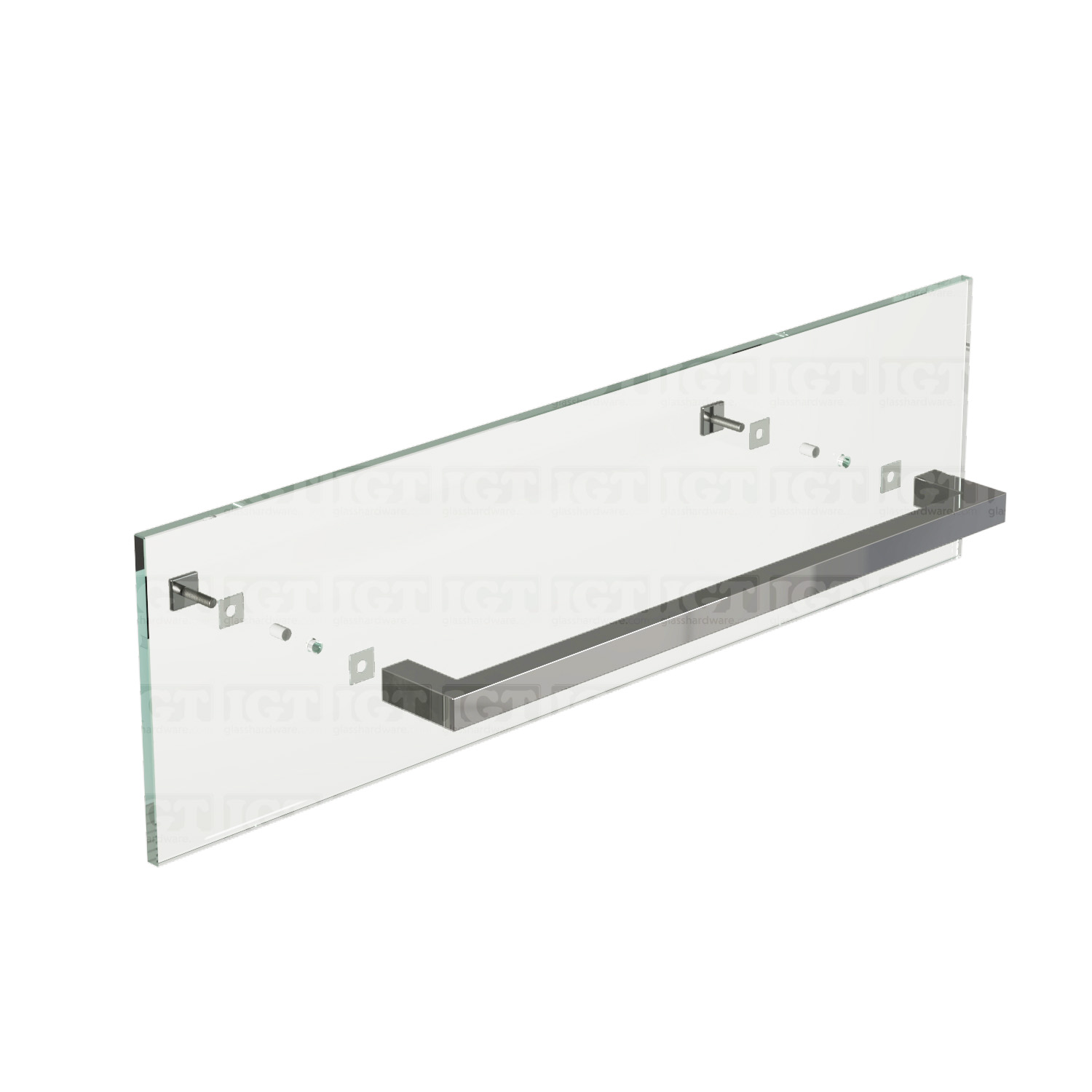 18" Single Square Towel Bar - Chrome Finish - Image 6
