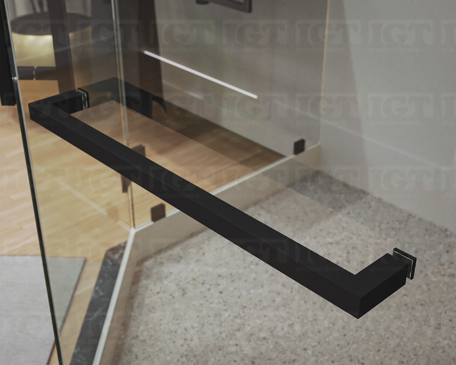 18" Single Square Towel Bar - Matte Black - Image 3