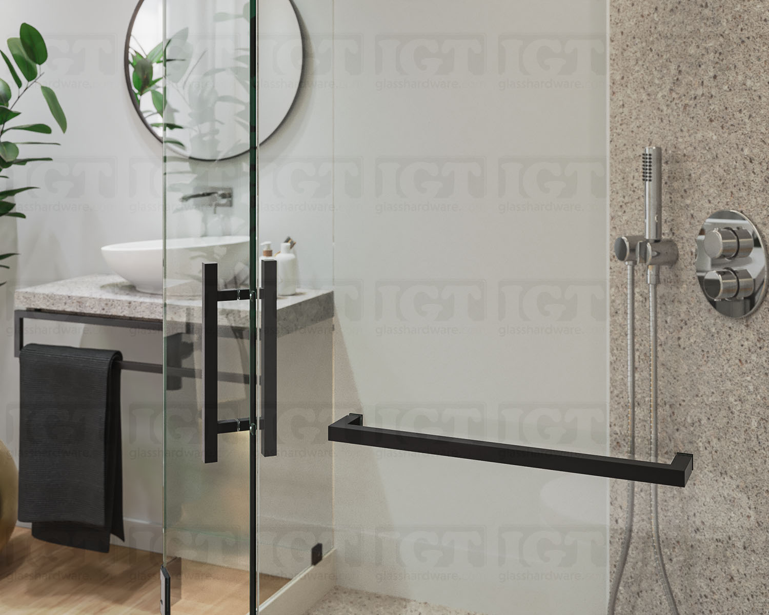 18" Single Square Towel Bar - Matte Black - Image 4