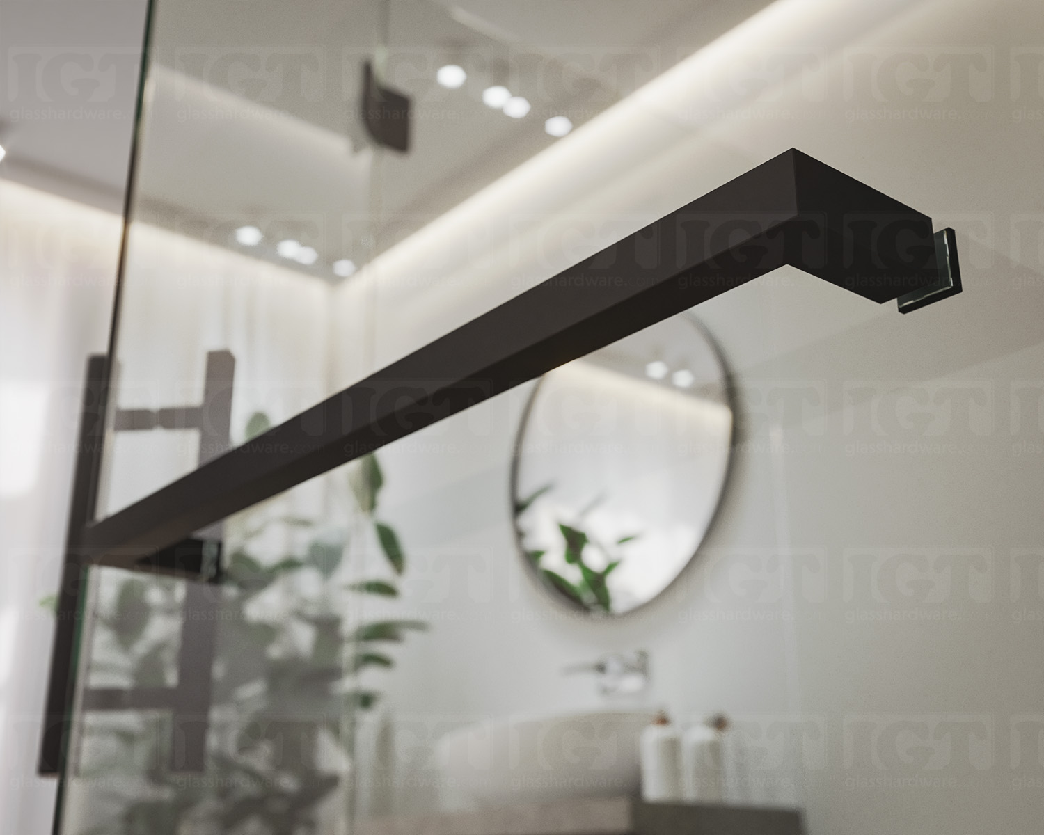 18" Single Square Towel Bar - Matte Black - Image 5