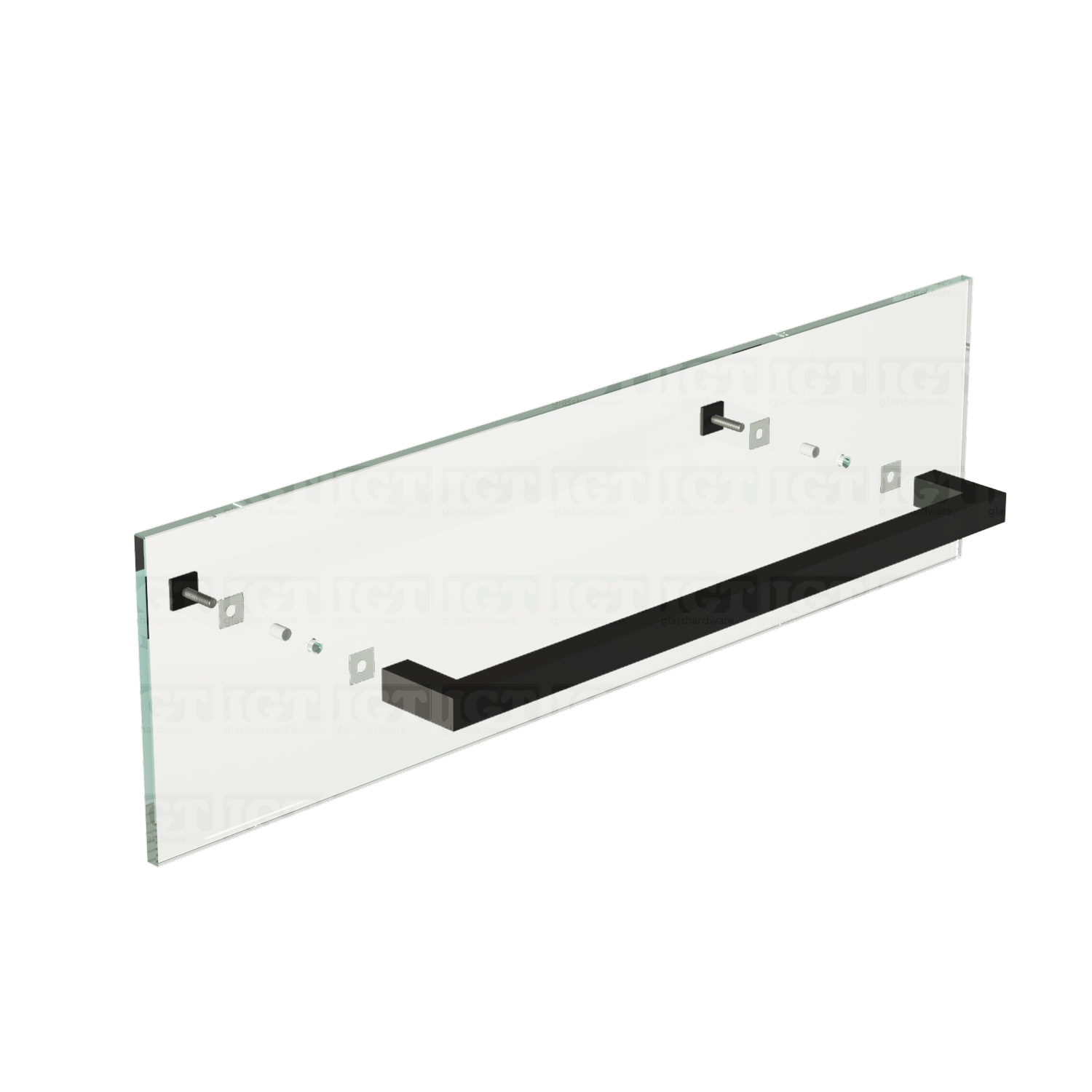 18" Single Square Towel Bar - Matte Black - Image 6