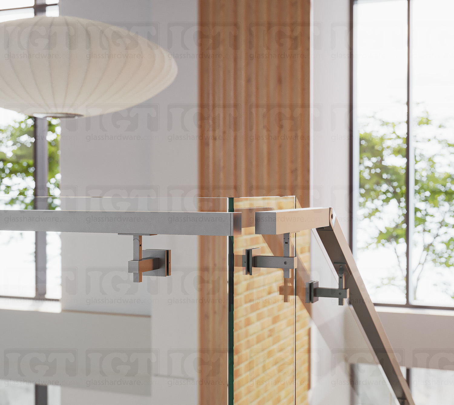 Square Adjustable Glass Mounted Hand Rail Bracket - Brushed Stainless SS316L - Image 3