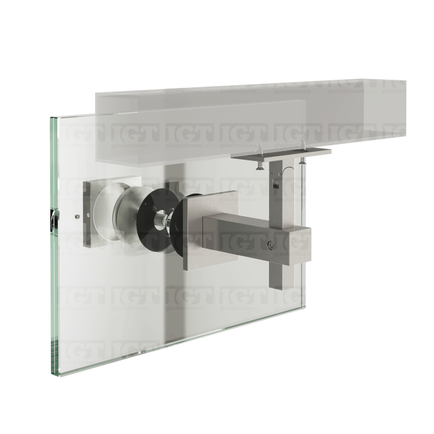 Square Adjustable Glass Mounted Hand Rail Bracket - Brushed Stainless SS316L - Image 6