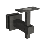 Square Adjustable Glass Mounted Hand Rail Bracket – Matte Black