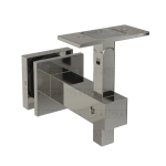 Square Adjustable Glass Mounted Hand Rail Bracket – Polished Stainless