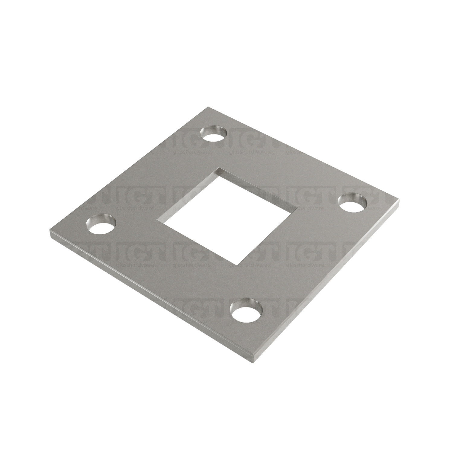 Square Stainless Steel Base 3-15/16" x 3-15/16" - Brushed Stainless