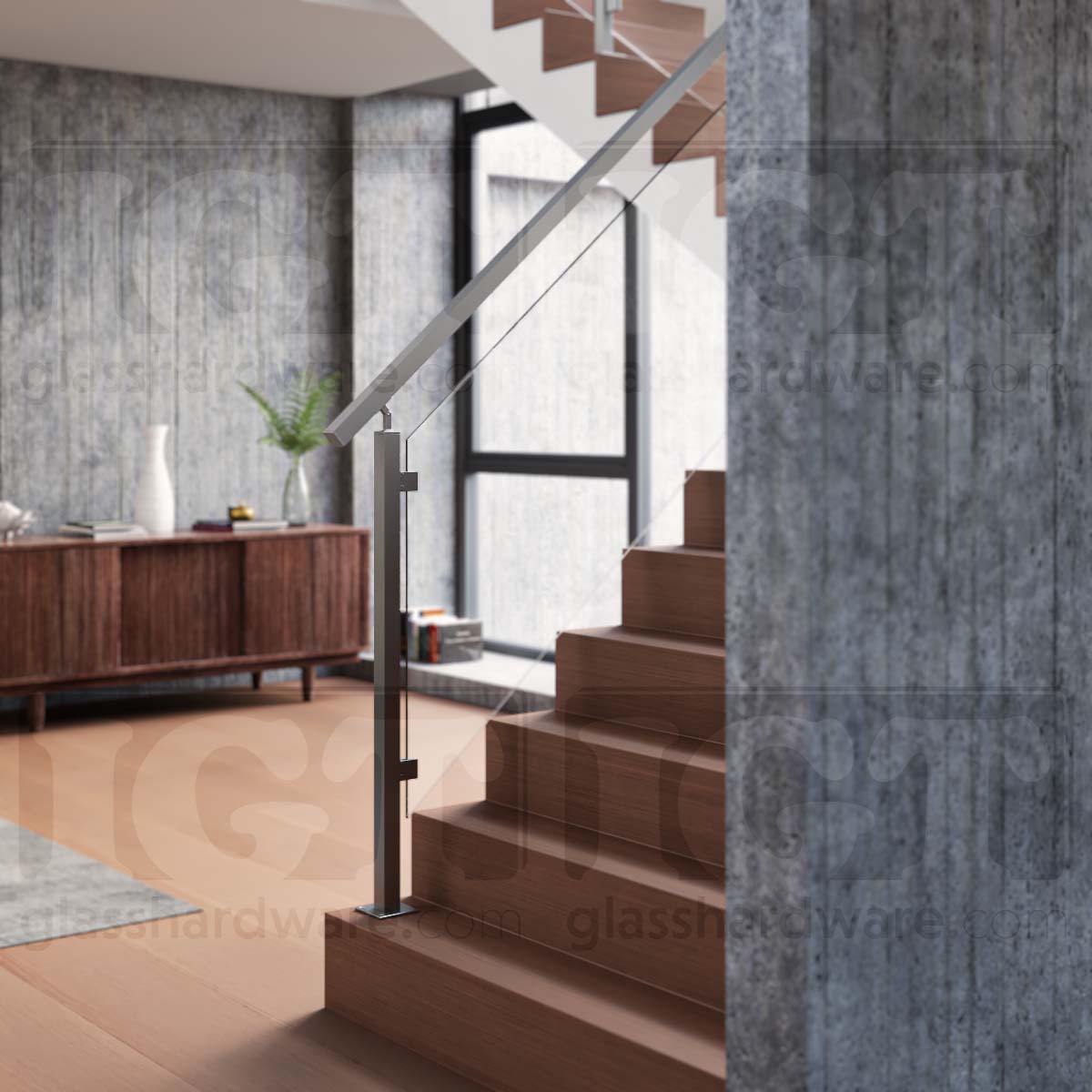 Square Stainless Steel Base 3-15/16" x 3-15/16" - Brushed Stainless - Image 3