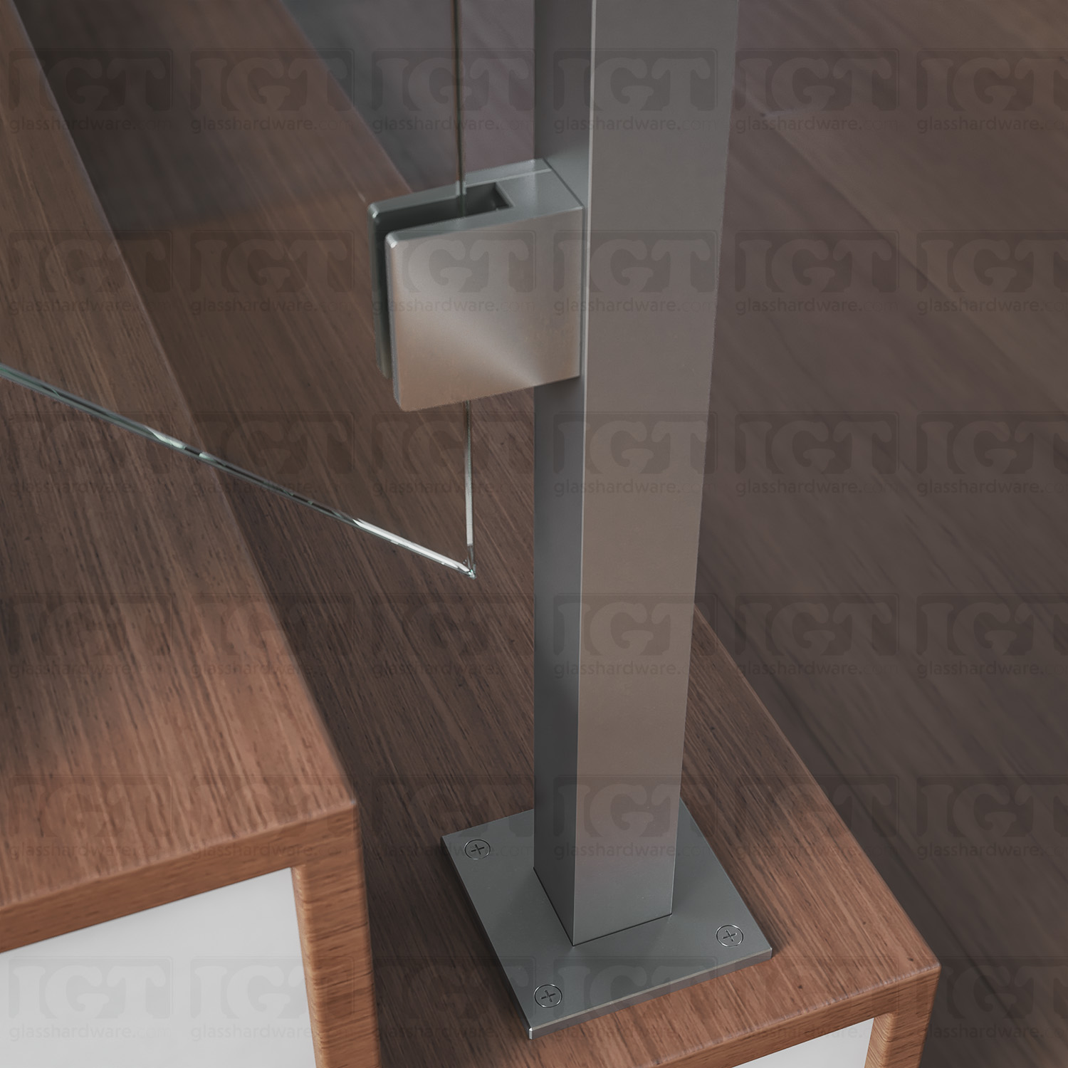 Square Stainless Steel Base 3-15/16" x 3-15/16" - Brushed Stainless - Image 5