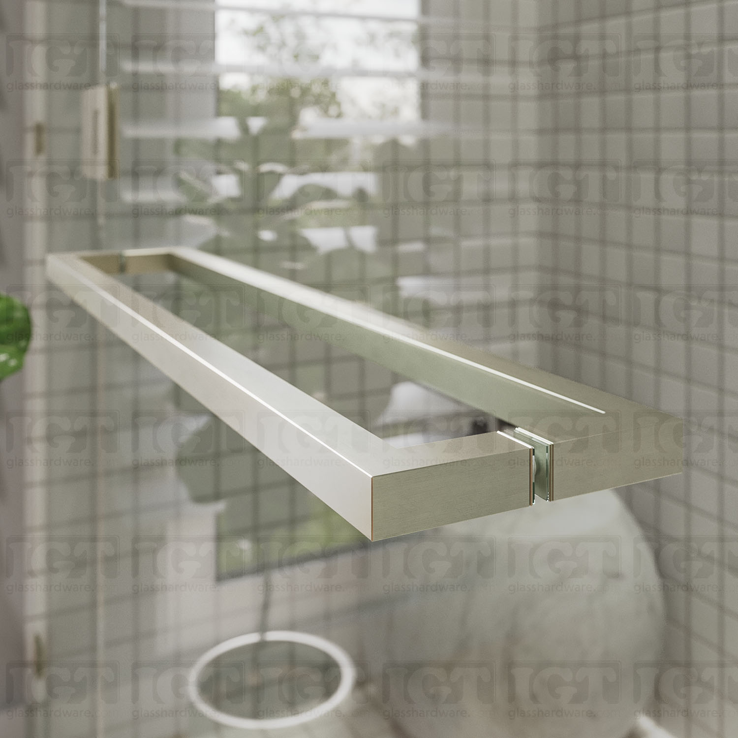 24" Back-to-Back Square Towel Bar - Br Nickel - Image 5