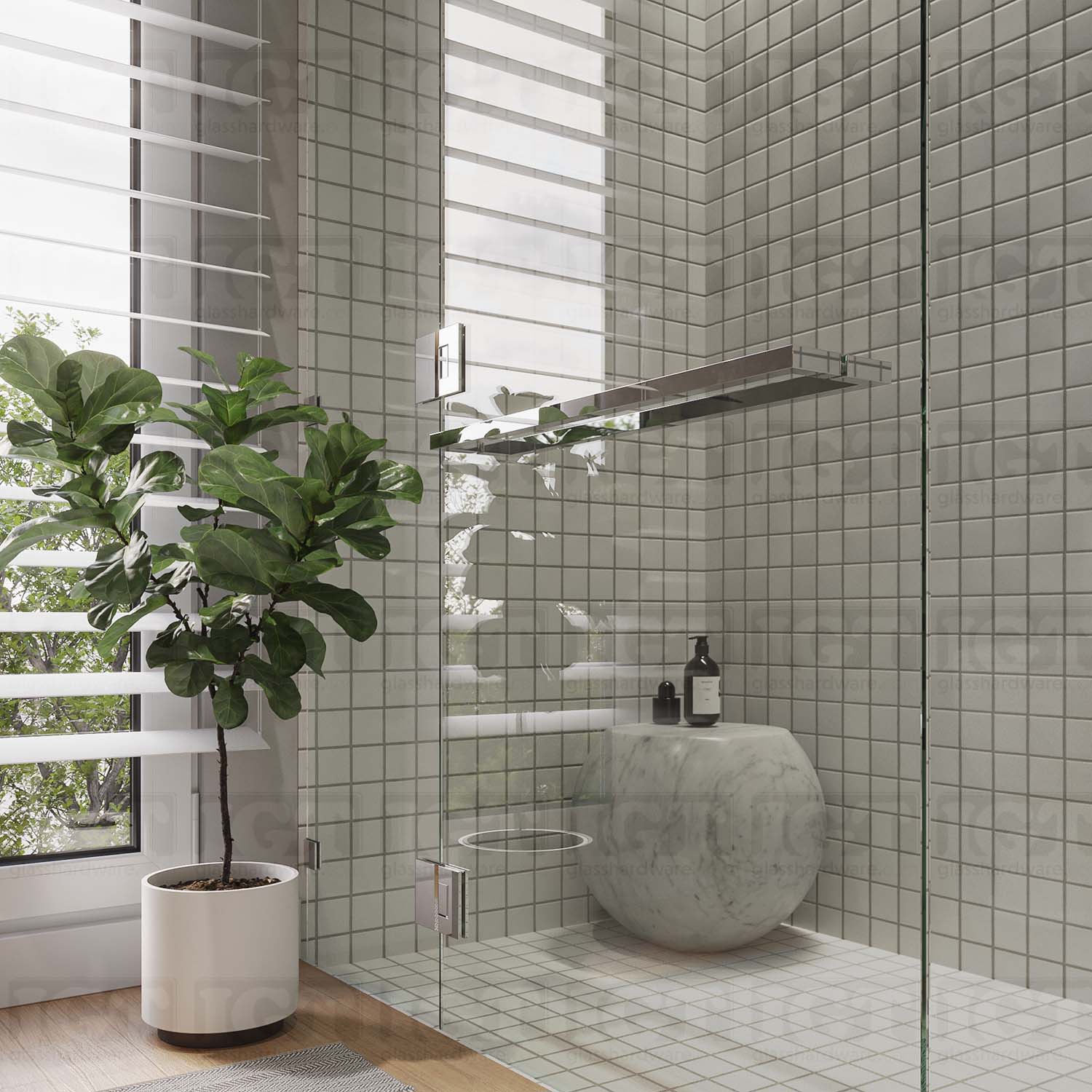 24" Back-to-Back Square Towel Bar - Chrome - Image 4