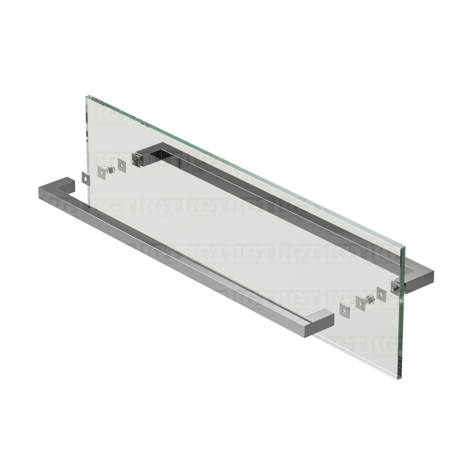 24" Back-to-Back Square Towel Bar - Chrome - Image 6