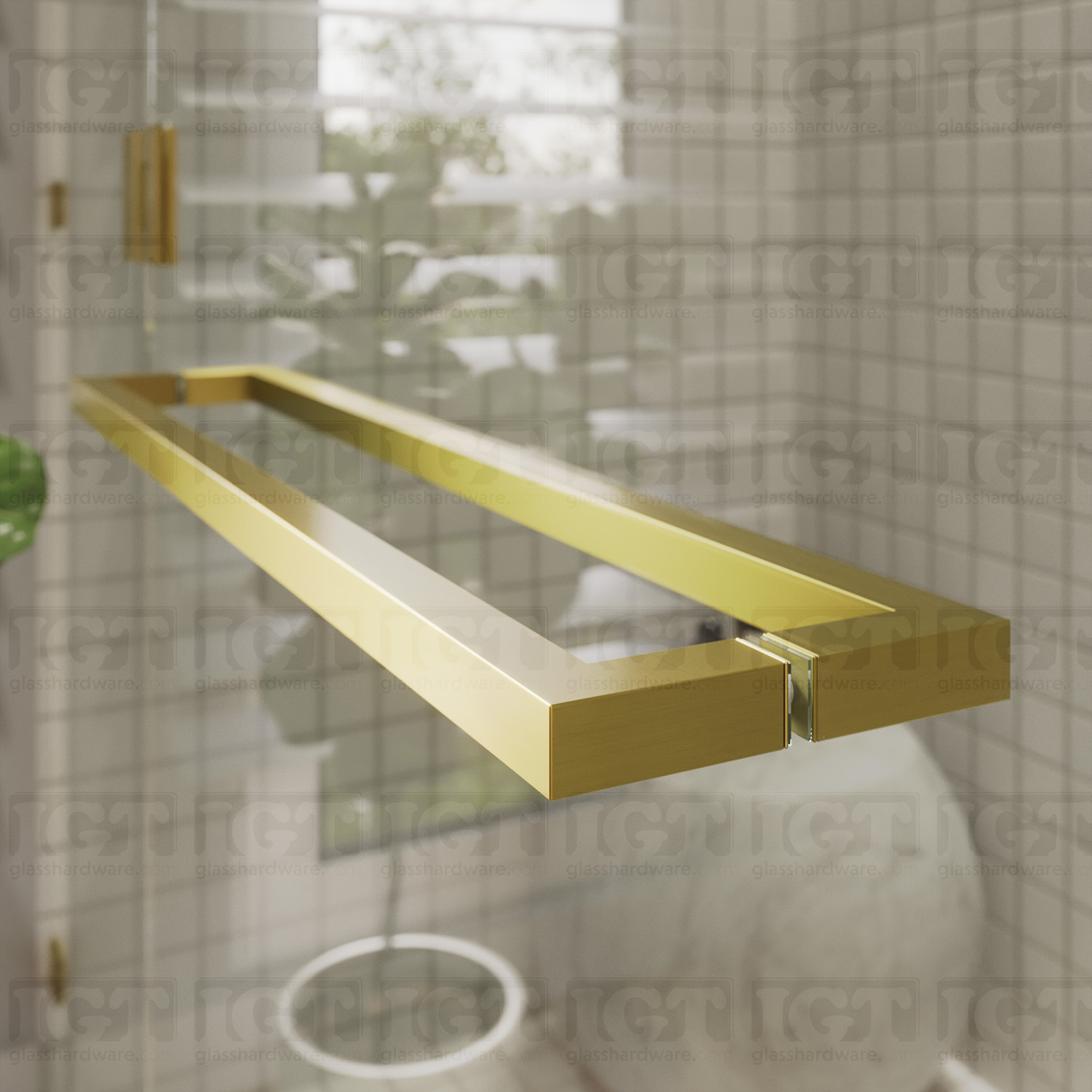 24" Back-to-Back Square Towel Bar - Gold Brushed - Image 5
