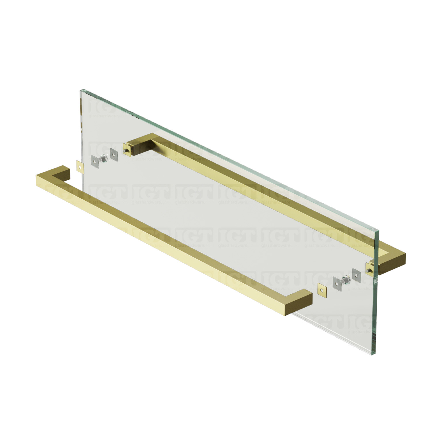 24" Back-to-Back Square Towel Bar - Gold Brushed - Image 6