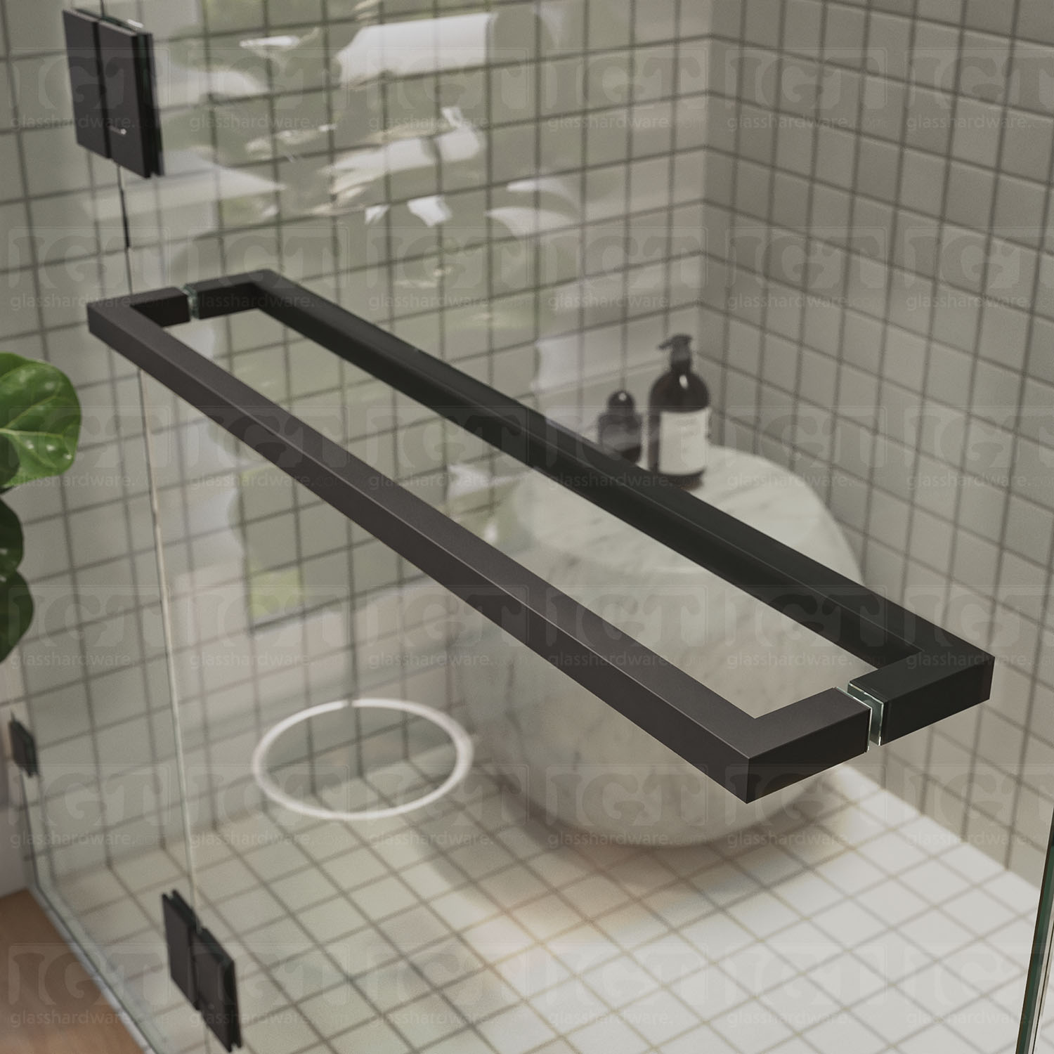 24" Back -to-Back Square Towel Bar - Matte Black - Image 3