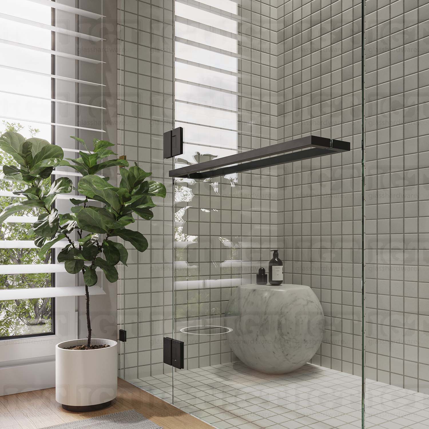 24" Back -to-Back Square Towel Bar - Matte Black - Image 4