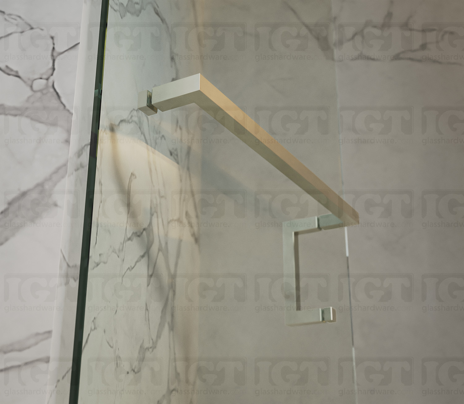 6" Pull & 18" Square Tube Towel Bar - Br.Nickel Finish - Image 4