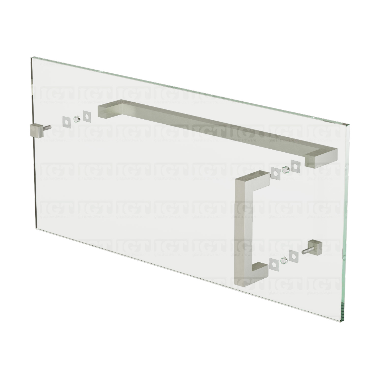 6" Pull & 18" Square Tube Towel Bar - Br.Nickel Finish - Image 6