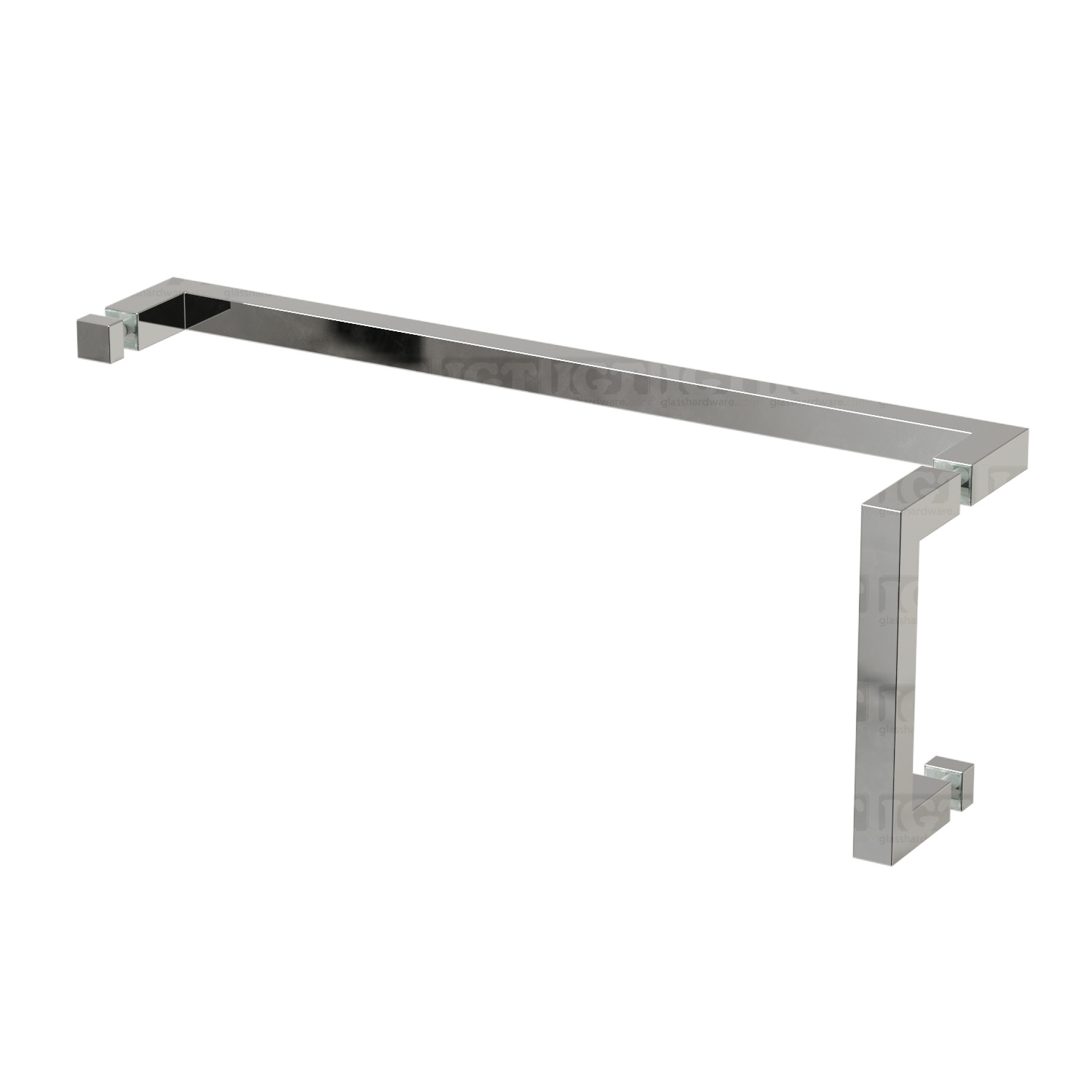 6" Pull & 18" Square Tube Towel Bar - Chrome Finish