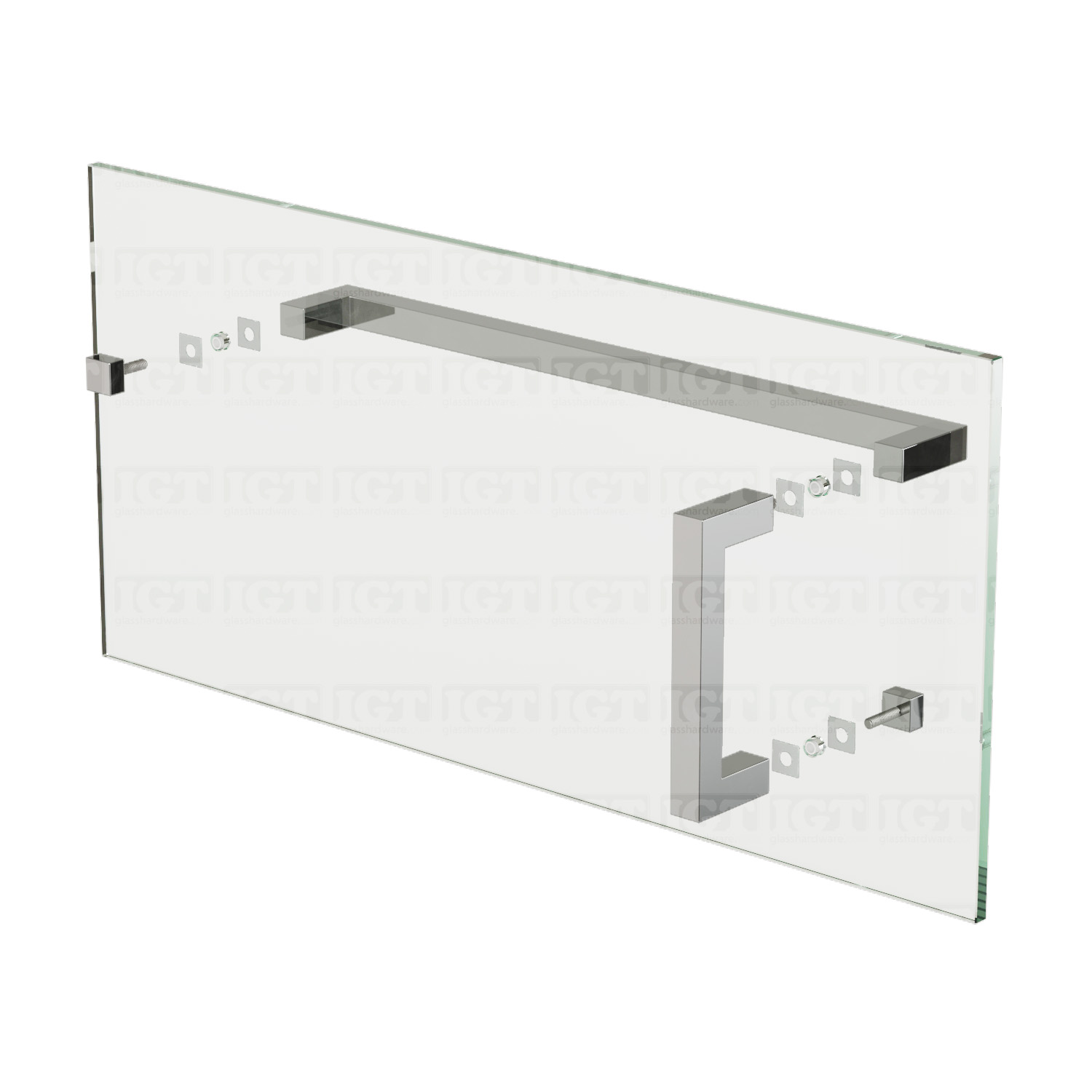 6" Pull & 18" Square Tube Towel Bar - Chrome Finish - Image 6